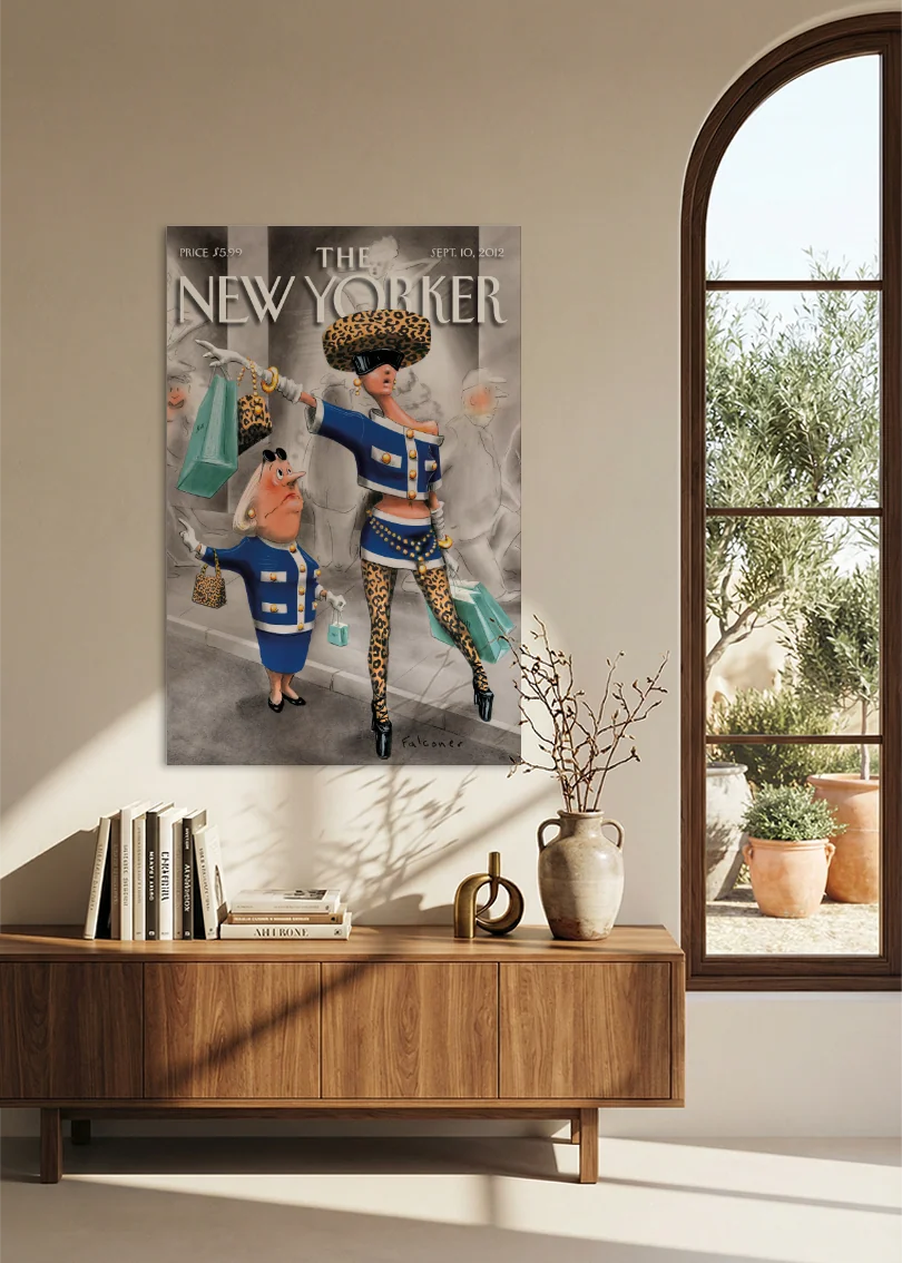 Akustikbillede med The NewYorker-motiv nr. 39 – i spisestuen