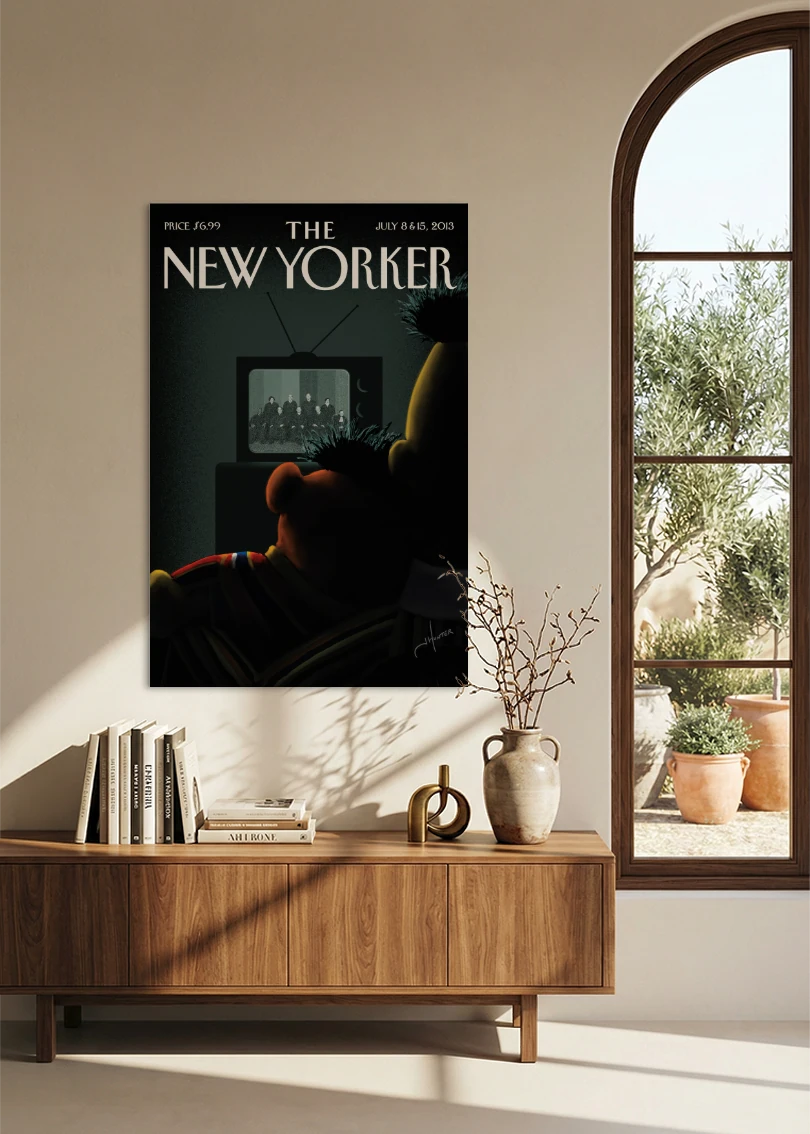 Akustikbillede med The NewYorker-motiv nr. 42 – i spisestuen