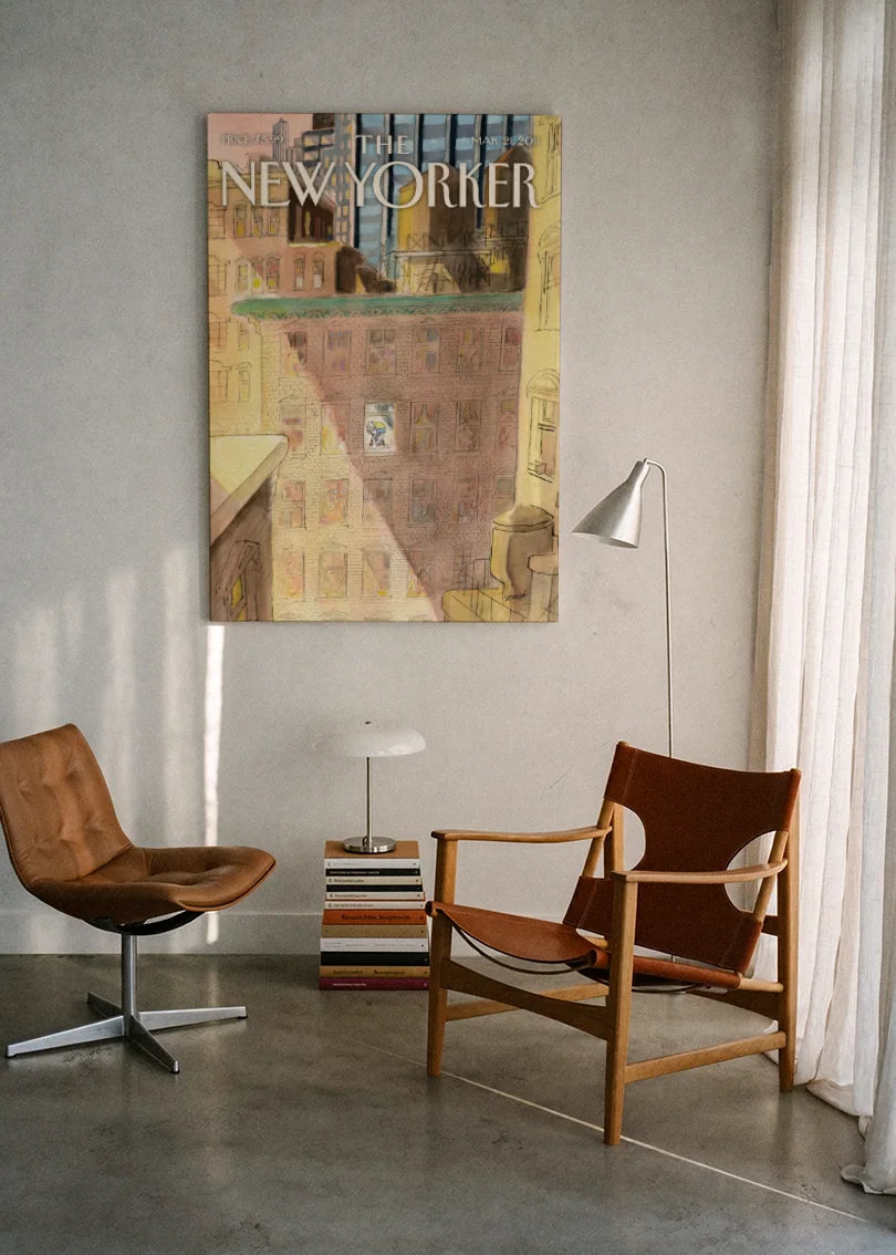 Akustikbillede med The NewYorker-motiv nr. 32 – i lyst rum