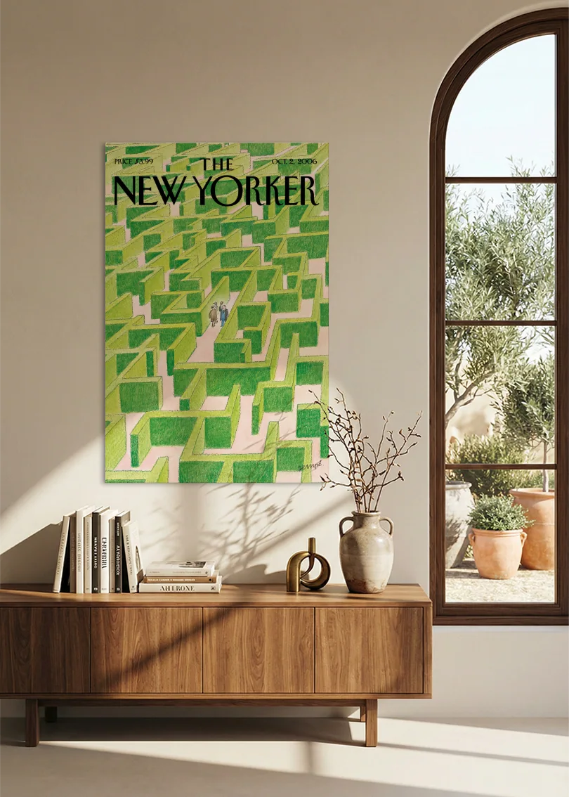 Akustikbillede med The NewYorker-motiv nr. 59 – i spisestuen