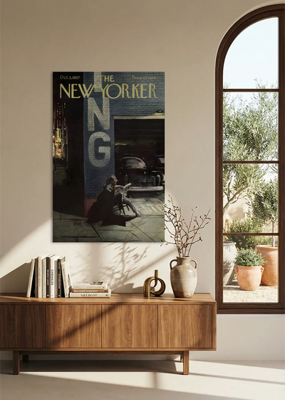 Akustikbillede med The NewYorker-motiv nr. 64 – i spisestuen