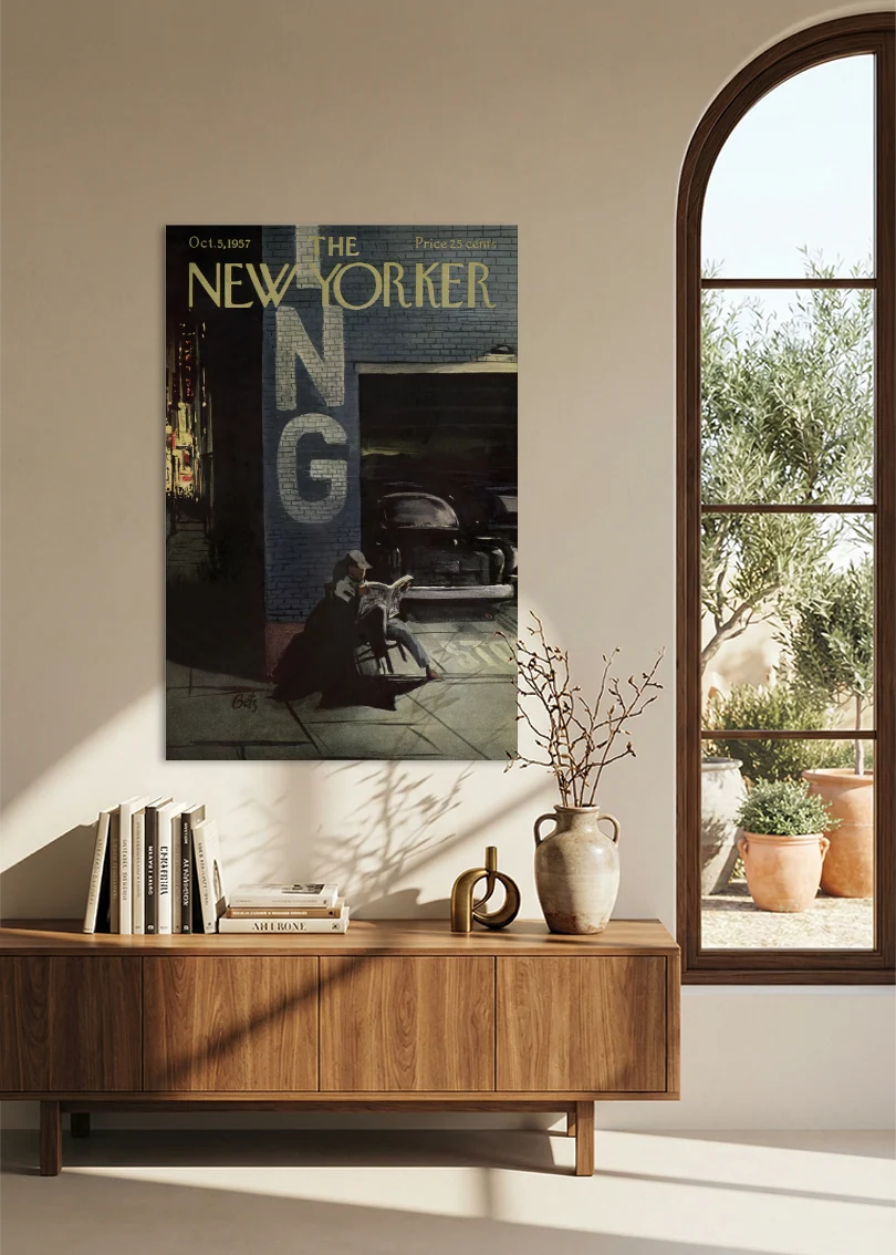 Akustikbillede med The NewYorker-motiv nr. 64 – i spisestuen
