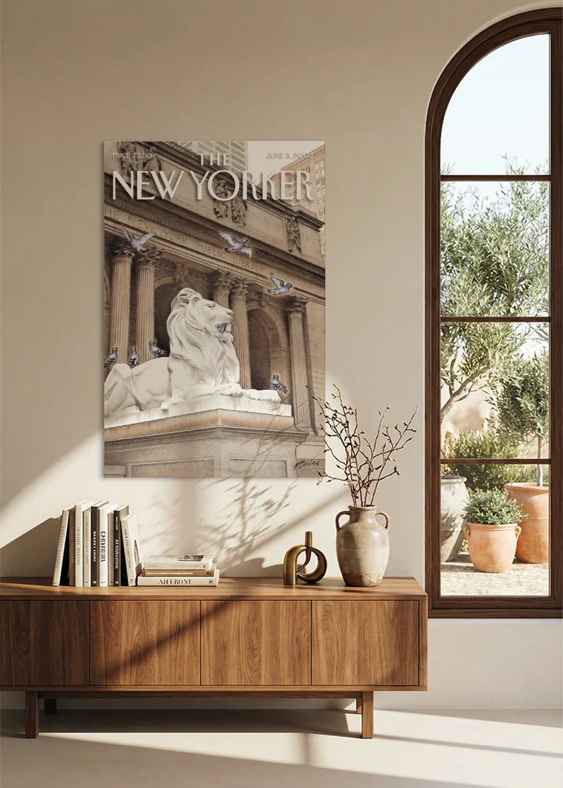 Akustikbillede med The NewYorker-motiv nr. 67 – i spisestuen