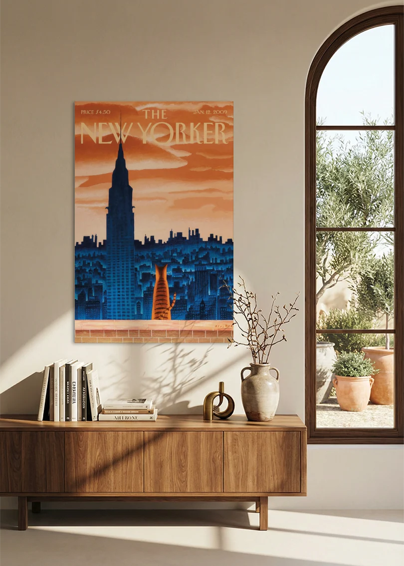Akustikbillede med The NewYorker-motiv nr. 76 – i spisestuen