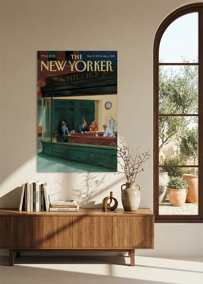 Akustikbillede med The NewYorker-motiv nr. 1 – i spisestuen