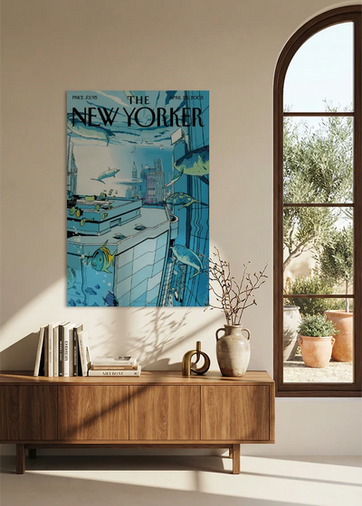 Akustikbillede med The NewYorker-motiv nr. 87 – i spisestuen