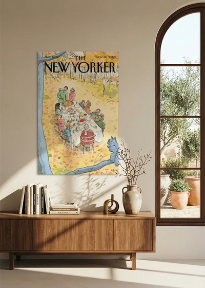 Akustikbillede med The NewYorker-motiv nr. 92 – i spisestuen