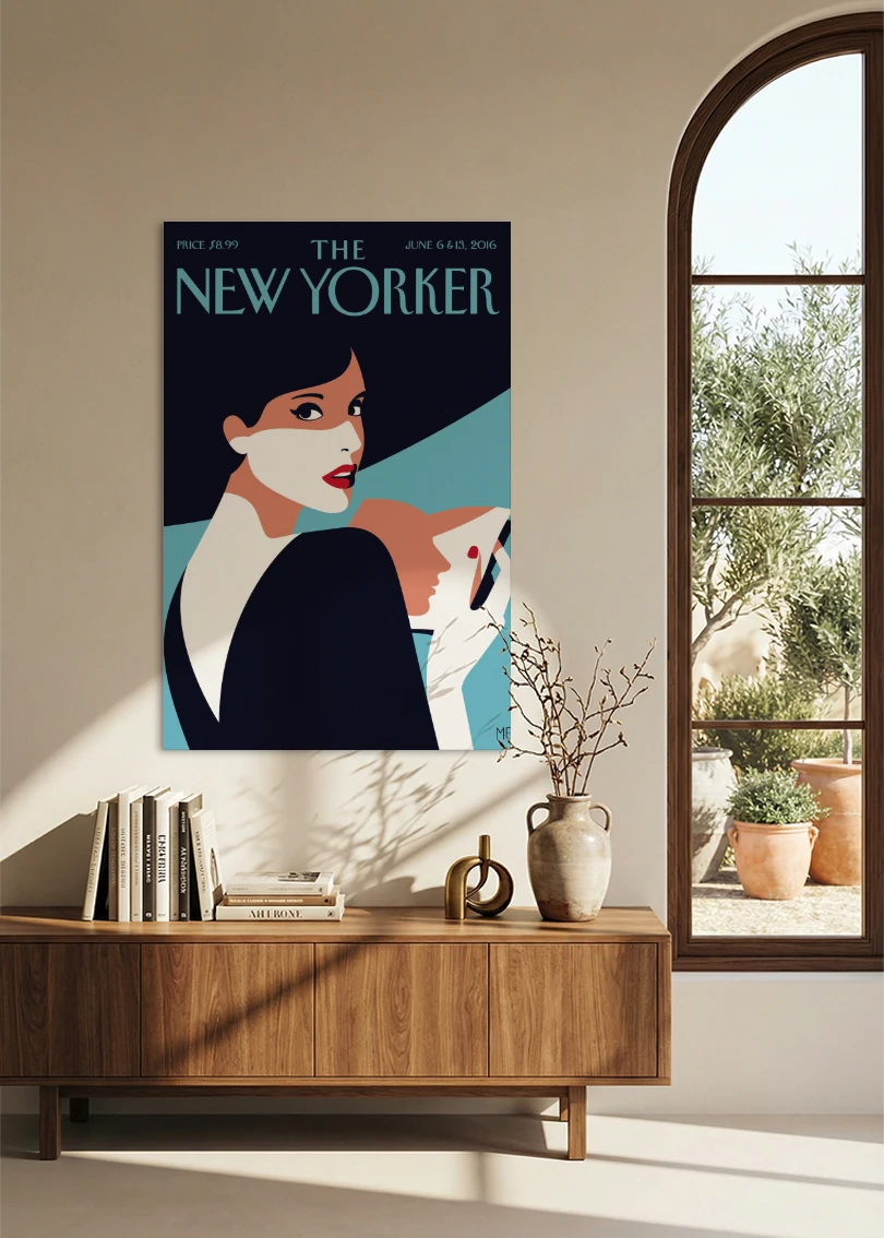 Akustikbillede med The NewYorker-motiv nr. 2 – i spisestuen