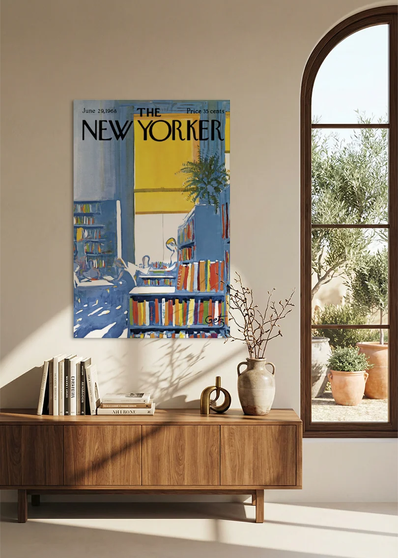 Akustikbillede med The NewYorker-motiv nr. 97 – i spisestuen