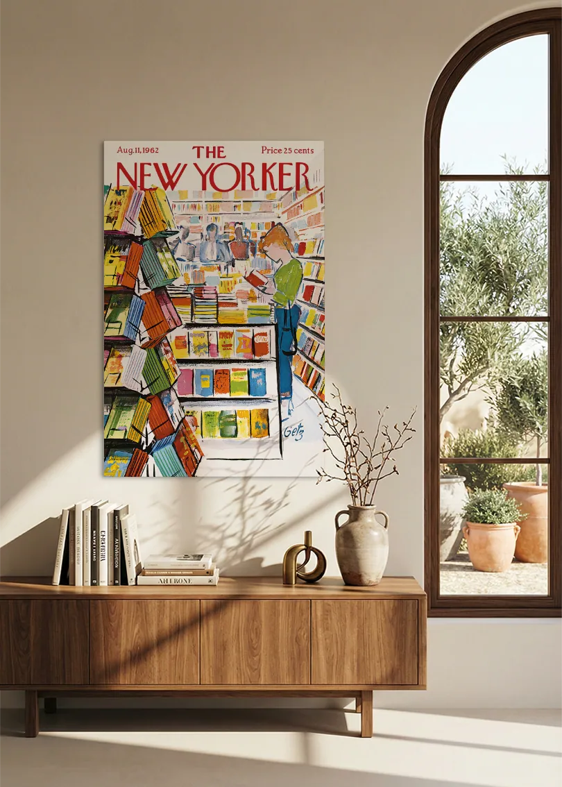 Akustikbillede med The NewYorker-motiv nr. 98 – i spisestuen
