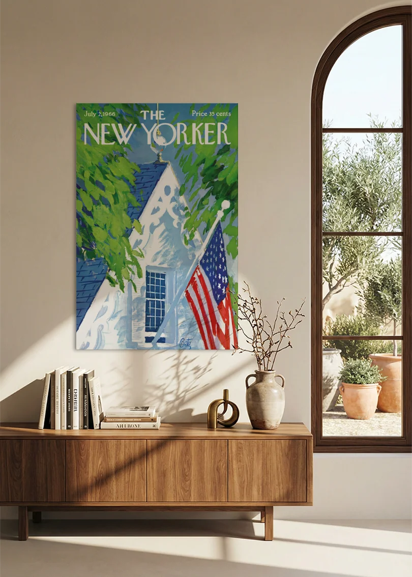 Akustikbillede med The NewYorker-motiv nr. 107 – i spisestuen