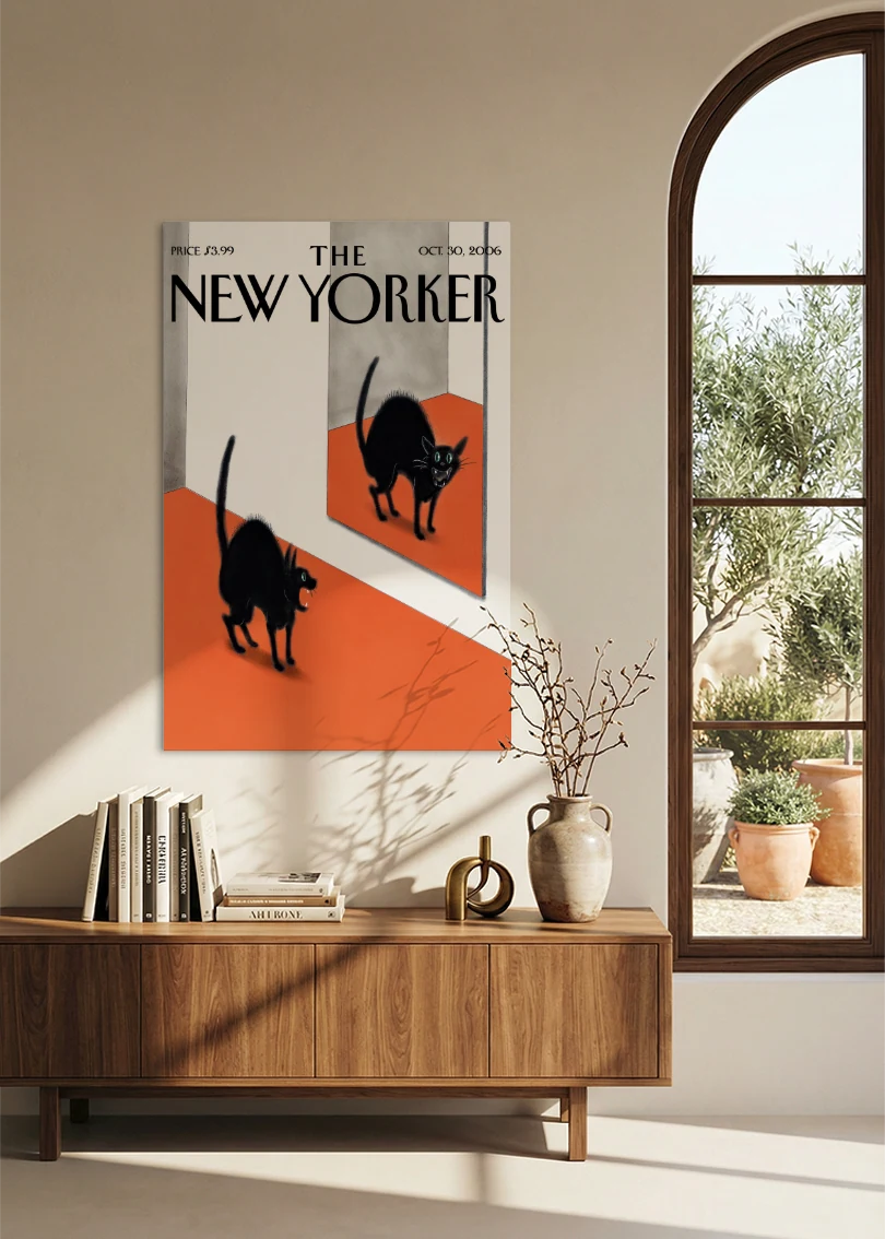 Akustikbillede med The NewYorker-motiv nr. 118 – i spisestuen