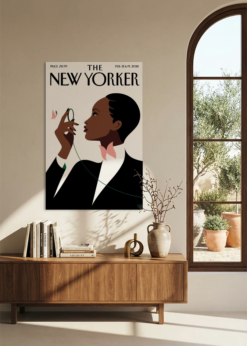 Akustikbillede med The NewYorker-motiv nr. 119 – i spisestuen