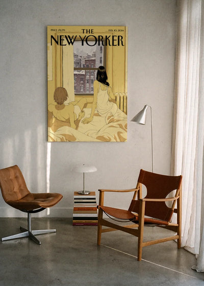 Akustikbillede med The NewYorker-motiv nr. 123 – i lyst rum