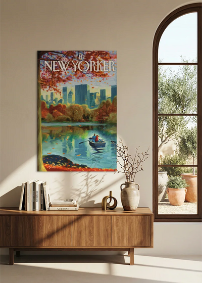 Akustikbillede med The NewYorker-motiv nr. 130 – i spisestuen