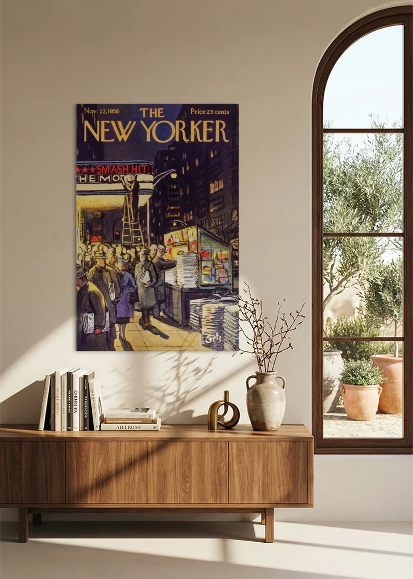 Akustikbillede med The NewYorker-motiv nr. 131 – i spisestuen