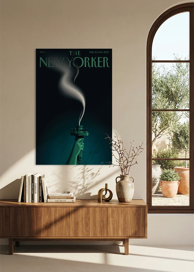 Akustikbillede med The NewYorker-motiv nr. 134 – i spisestuen