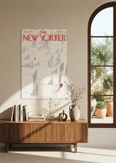 Akustikbillede med The NewYorker-motiv nr. 140 – i spisestuen