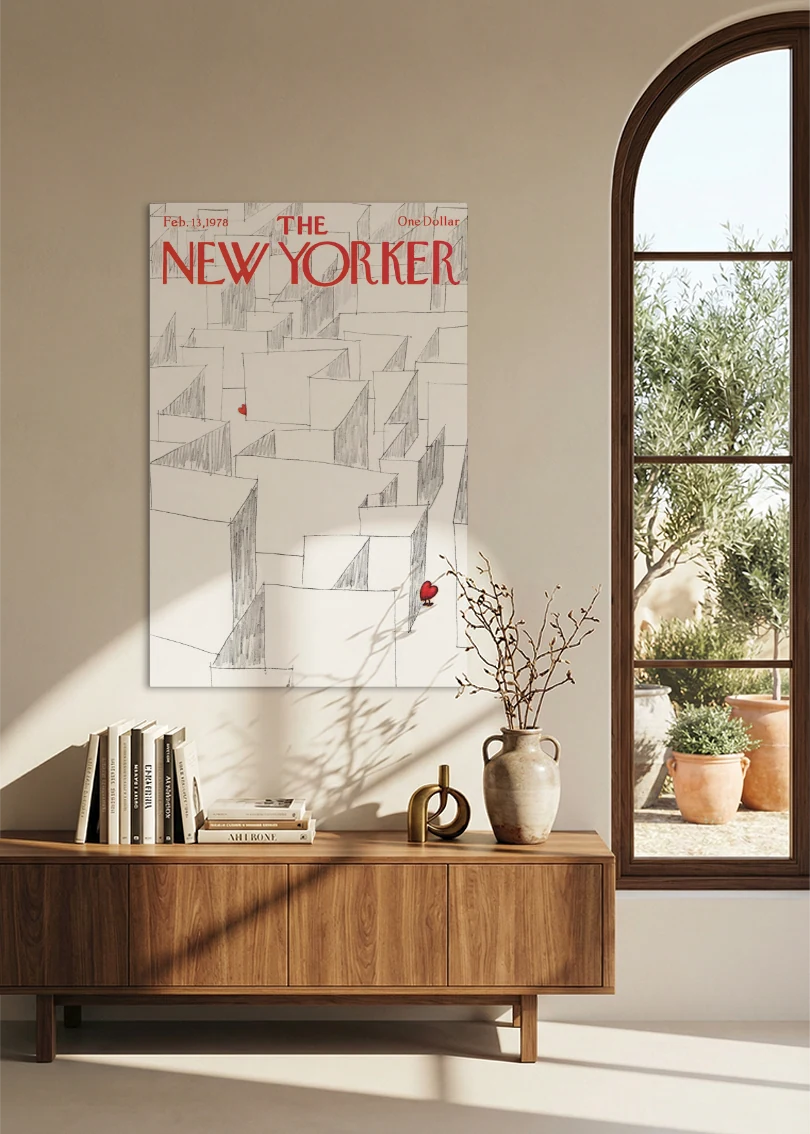 Akustikbillede med The NewYorker-motiv nr. 140 – i spisestuen