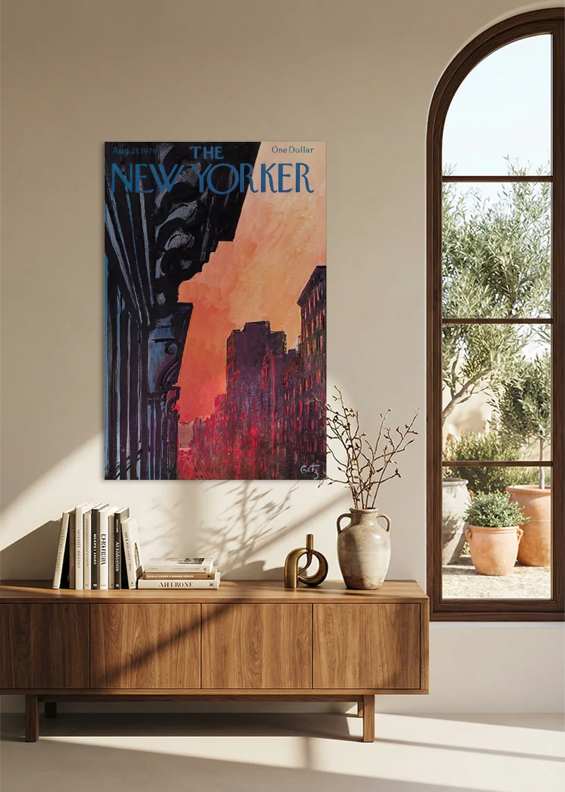 Akustikbillede med The NewYorker-motiv nr. 145 – i spisestuen