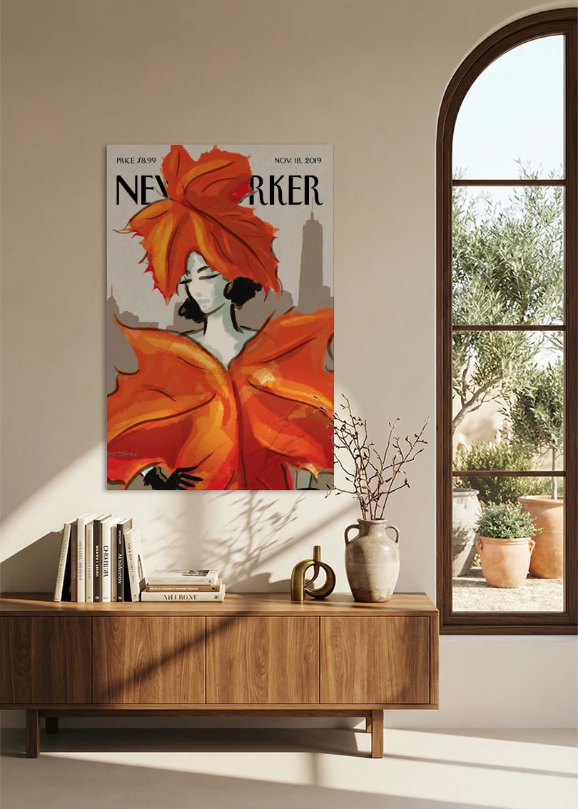 Akustikbillede med The NewYorker-motiv nr. 148 – i spisestuen