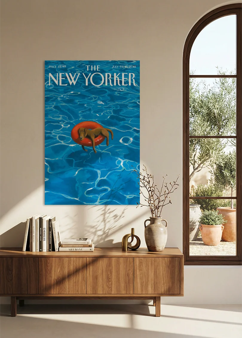 Akustikbillede med The NewYorker-motiv nr. 153 – i spisestuen