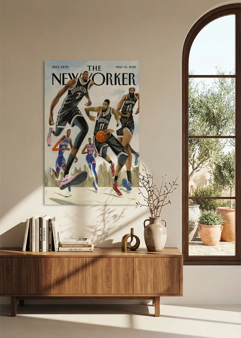 Akustikbillede med The NewYorker-motiv nr. 165 – i spisestuen