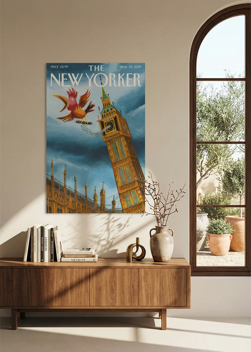 Akustikbillede med The NewYorker-motiv nr. 166 – i spisestuen