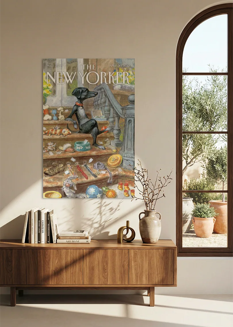Akustikbillede med The NewYorker-motiv nr. 9 – i spisestuen