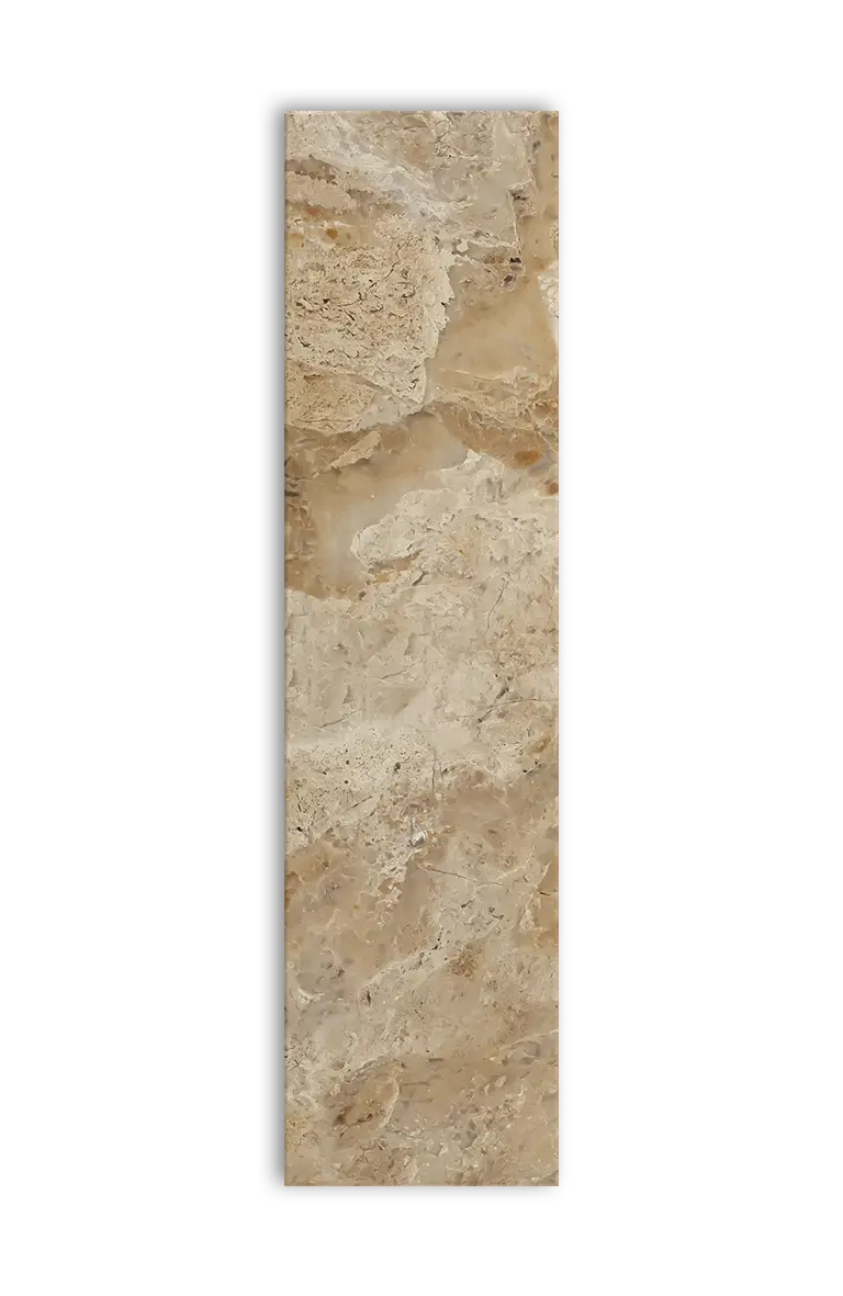 Akustiktillægsstykke i beige marmorlook, 121x244 cm, produktbillede forfra