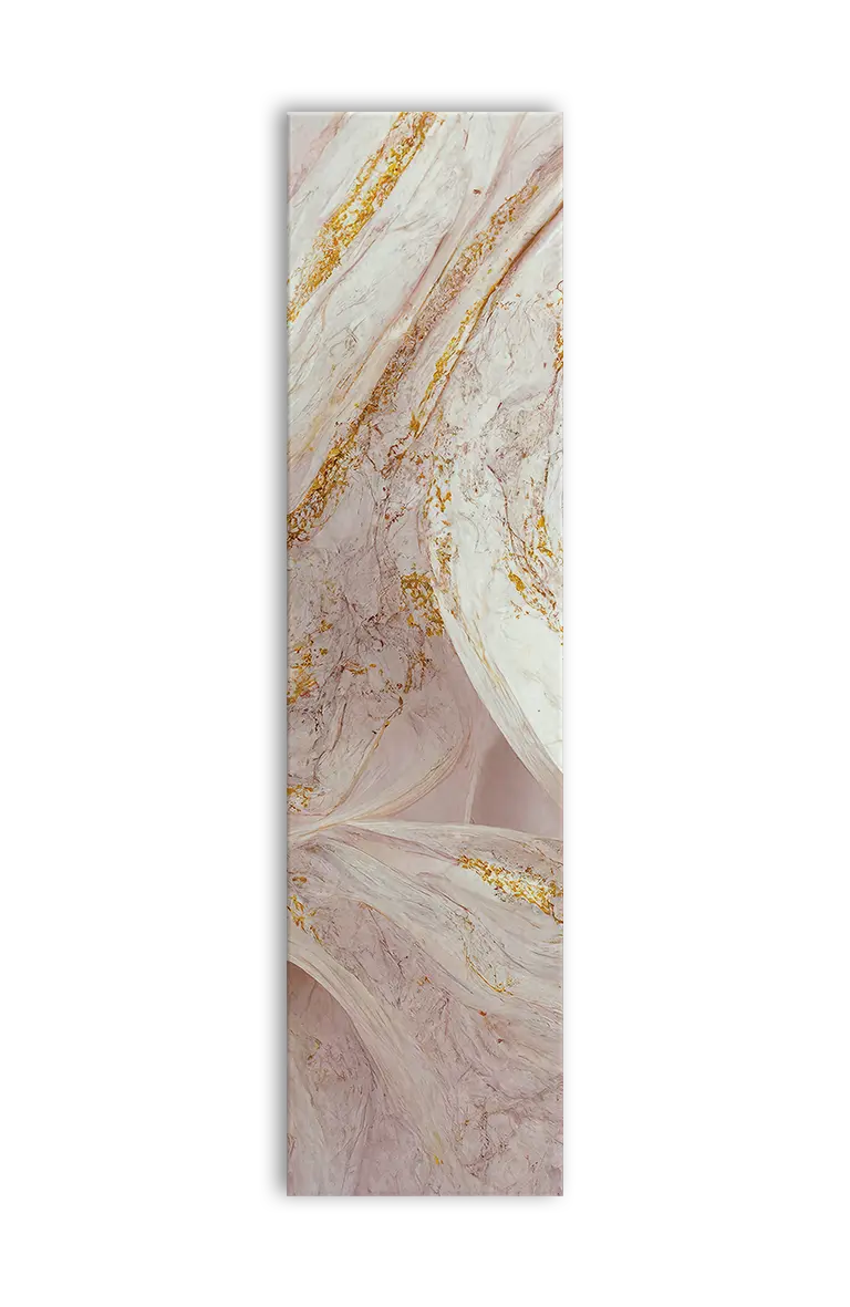 Akustiktillægsstykke i rosa marmorlook, 61x244 cm, produktbillede forfra