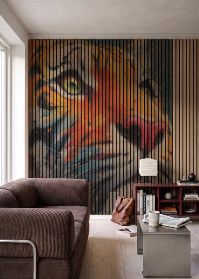 Akustikpanel med Painted Animal motiv nr. 11, i en stue