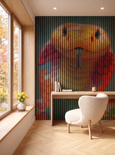 Akustikpanel med Painted Animal motiv nr. 2, i en spisestue