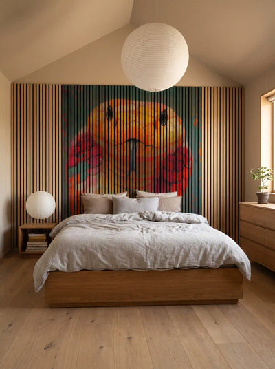 Akustikpanel med Painted Animal motiv nr. 2, med reol