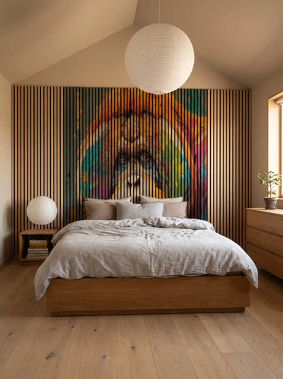 Akustikpanel med Painted Animal motiv nr. 9, med reol
