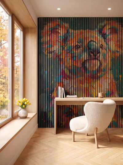 Akustikpanel med Painted Animal motiv nr. 20, i en spisestue