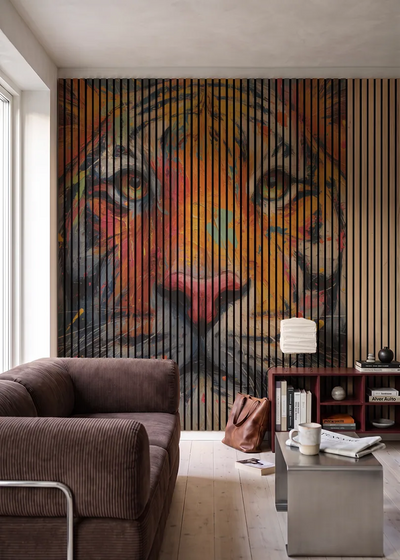 Akustikpanel med Painted Animal motiv nr. 12, i en stue