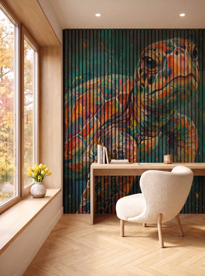 Akustikpanel med Painted Animal motiv nr. 13, i en spisestue