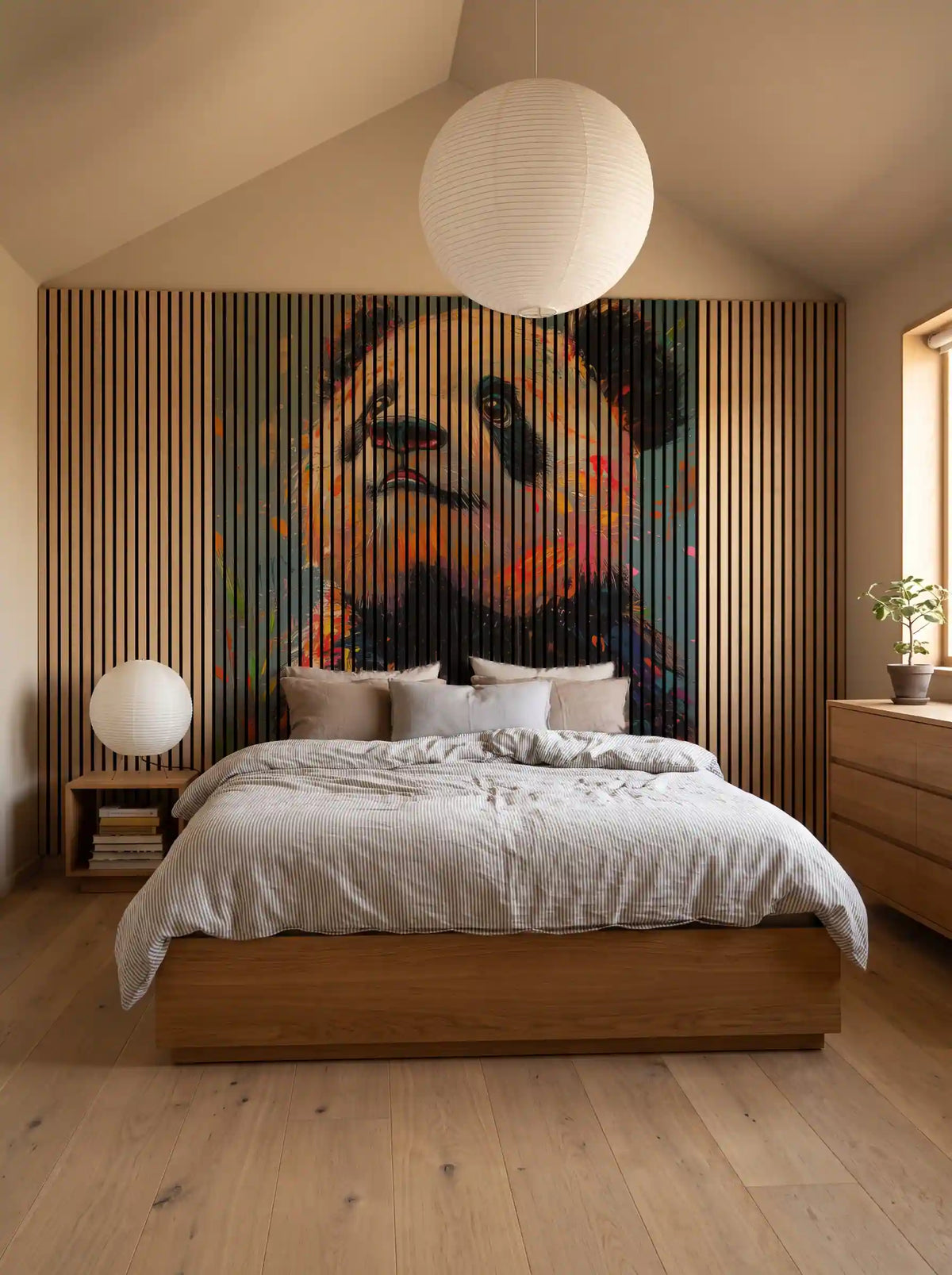 Akustikpanel med Painted Animal motiv nr. 10, med reol