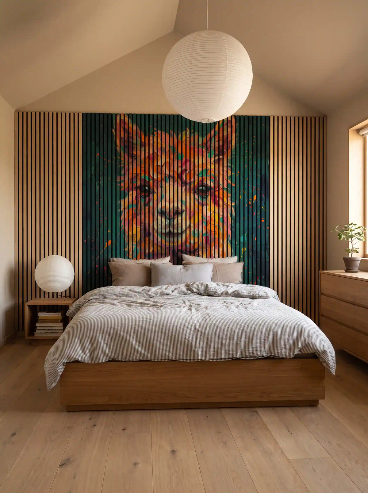 Akustikpanel med Painted Animal motiv nr. 28, med reol