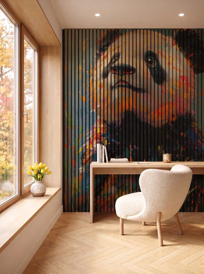 Akustikpanel med Painted Animal motiv nr. 10, i en spisestue