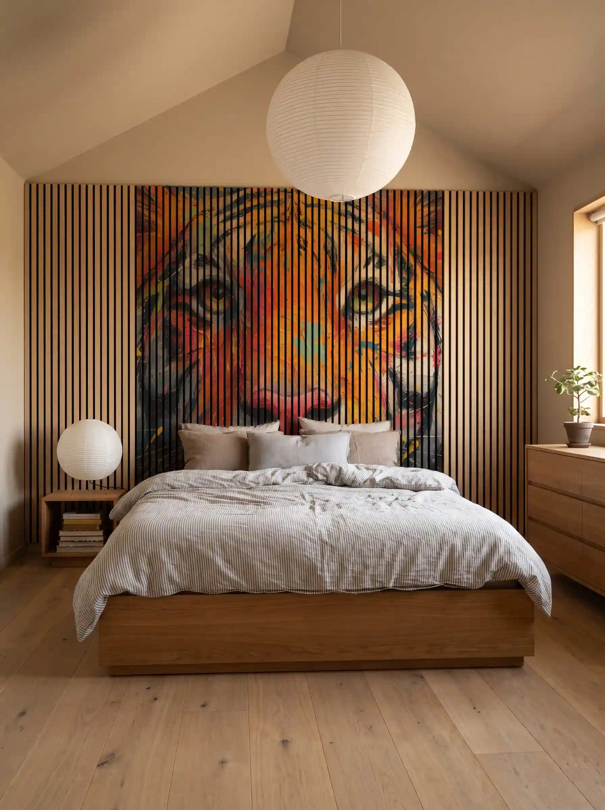 Akustikpanel med Painted Animal motiv nr. 12, med reol