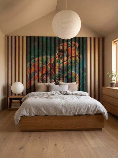 Akustikpanel med Painted Animal motiv nr. 13, med reol