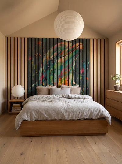 Akustikpanel med Painted Animal motiv nr. 18, med reol