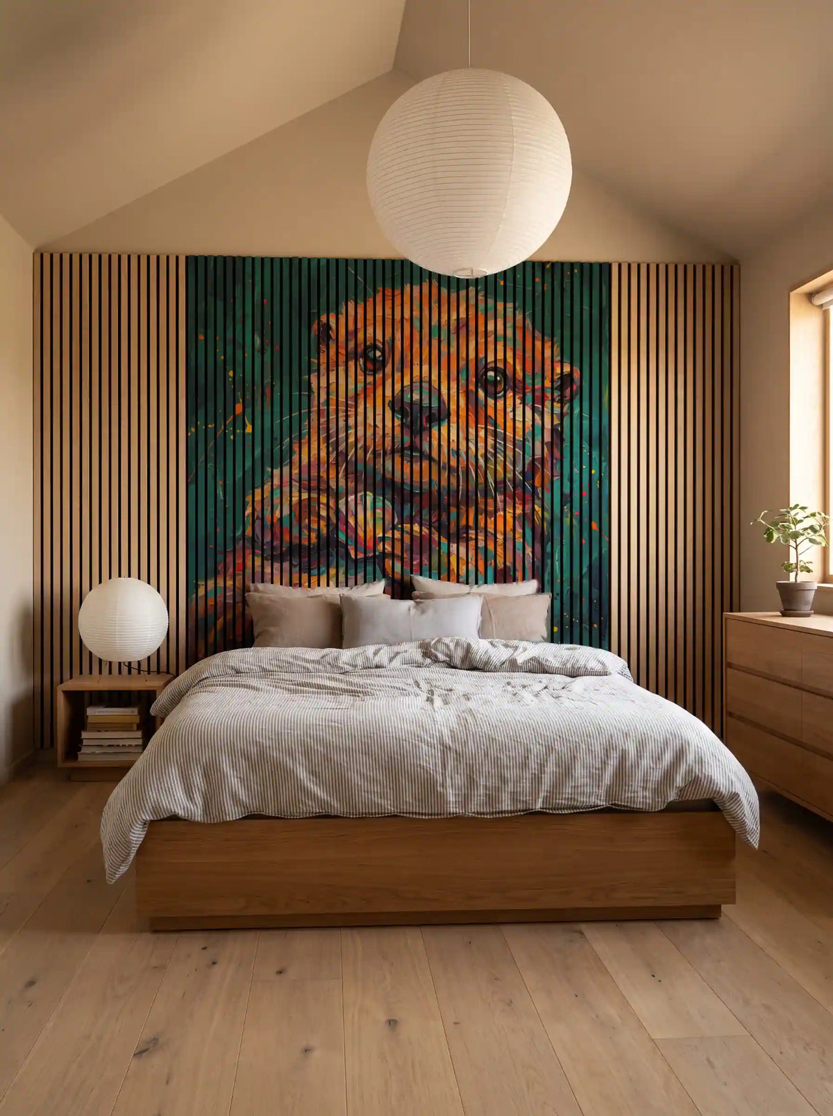 Akustikpanel med Painted Animal motiv nr. 24, med reol