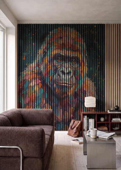 Akustikpanel med Painted Animal motiv nr. 26, i en stue