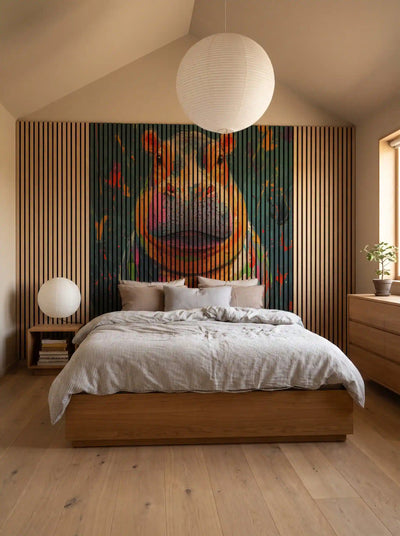 Akustikpanel med Painted Animal motiv nr. 7, med reol